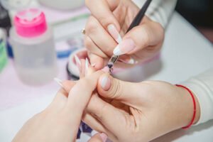 Manicure in a beauty salon, master class, body care